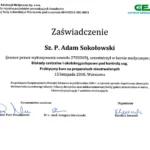 Certyfikaty i dyplomy dr Adam Sokołowski