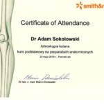 Certyfikaty i dyplomy dr Adam Sokołowski