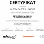 Certyfikaty i dyplomy dr Adam Sokołowski