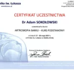 Certyfikaty i dyplomy dr Adam Sokołowski