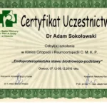 Certyfikaty i dyplomy dr Adam Sokołowski