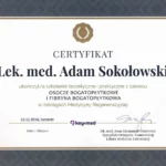 Certyfikaty i dyplomy dr Adam Sokołowski